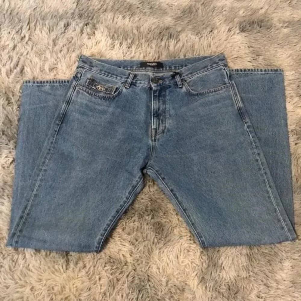 New Authentic Versace “Biggie Medusa” Nonstretch Denim Jeans – Size 34